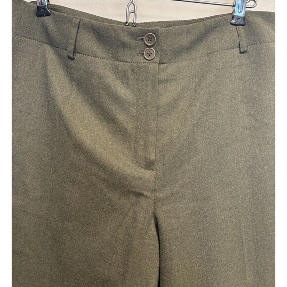 Vtg. Talbots Wool Blend Pants Sz 8 Wide Leg Trouser Green Minimalist Career - Picture 2 of 6